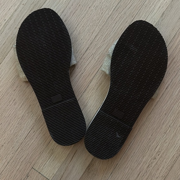 Havaianas St. Tropez Shine Cream and Gold Sandals with Elegant Bow size 6 - Picture 4 of 7